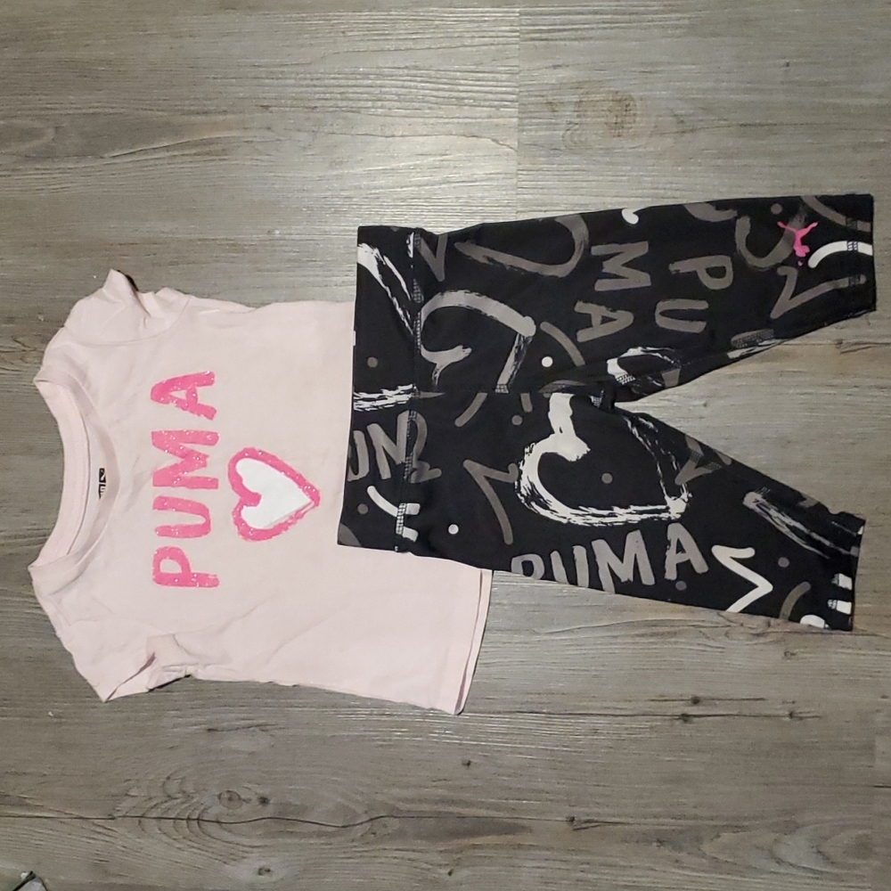 Puma | Toddler Girl 2-Piece Outfit | Pink & Black